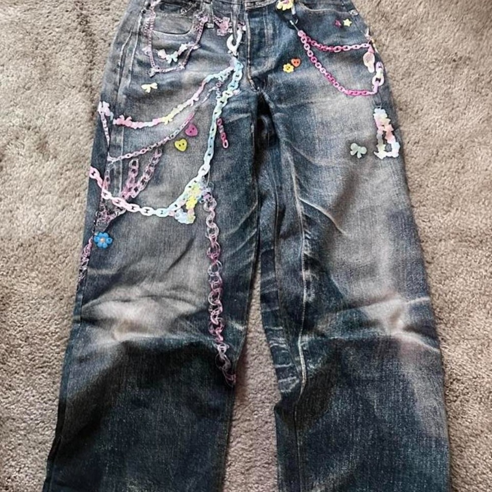Printed jeans